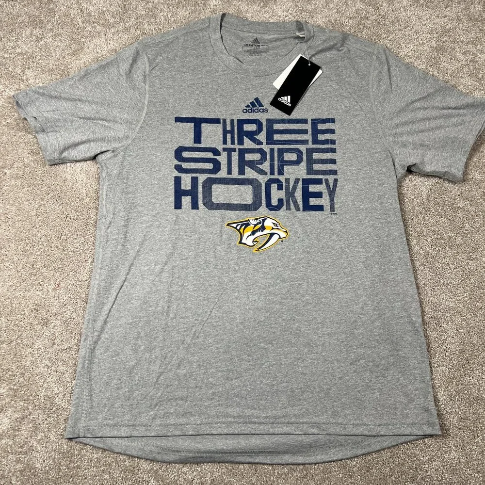 Adidas Mens Medium Gray Nashville‎ Predators NHL Hockey Creator SS T-Shirt NWT